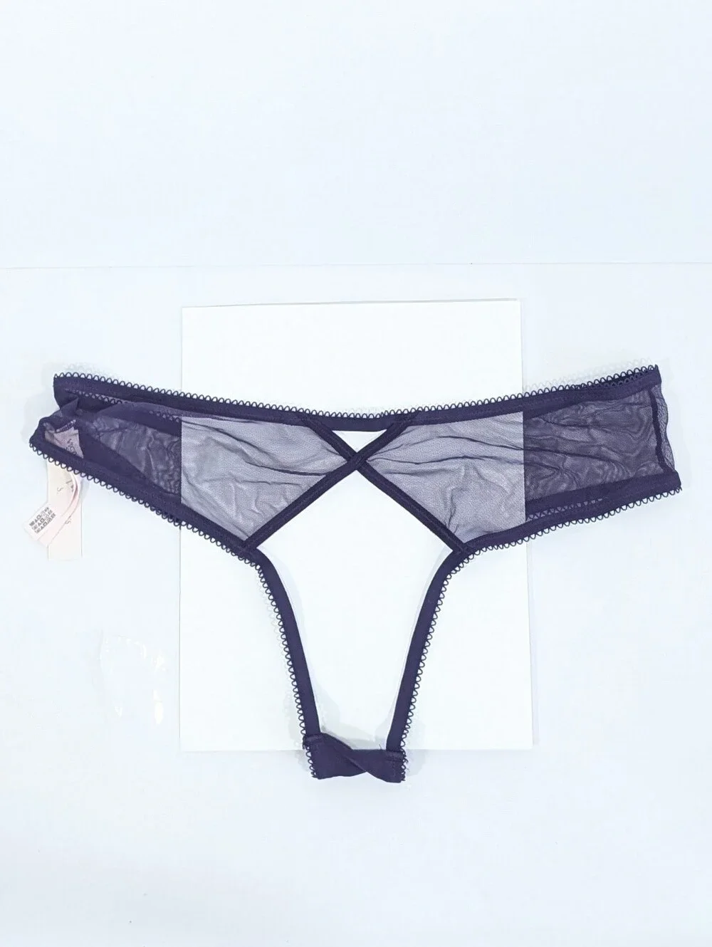 Victoria's Secret Open Back Panty Medium Women Sheer Cheeky snake floral VS
